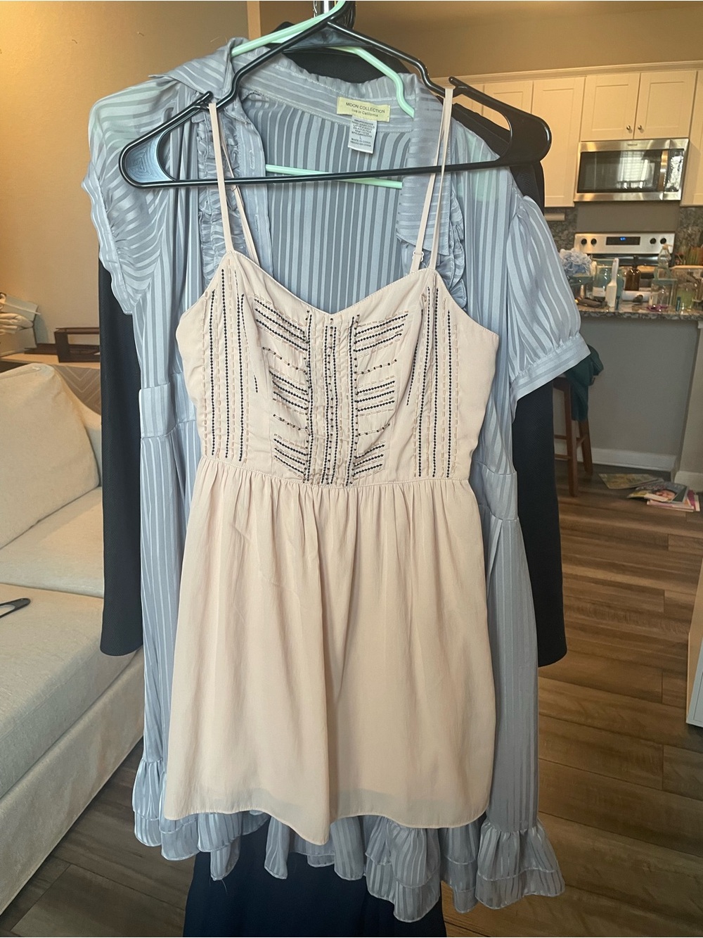 American Eagle Outfitters Blush Pink Embroidered Spaghetti-Strap Camisole